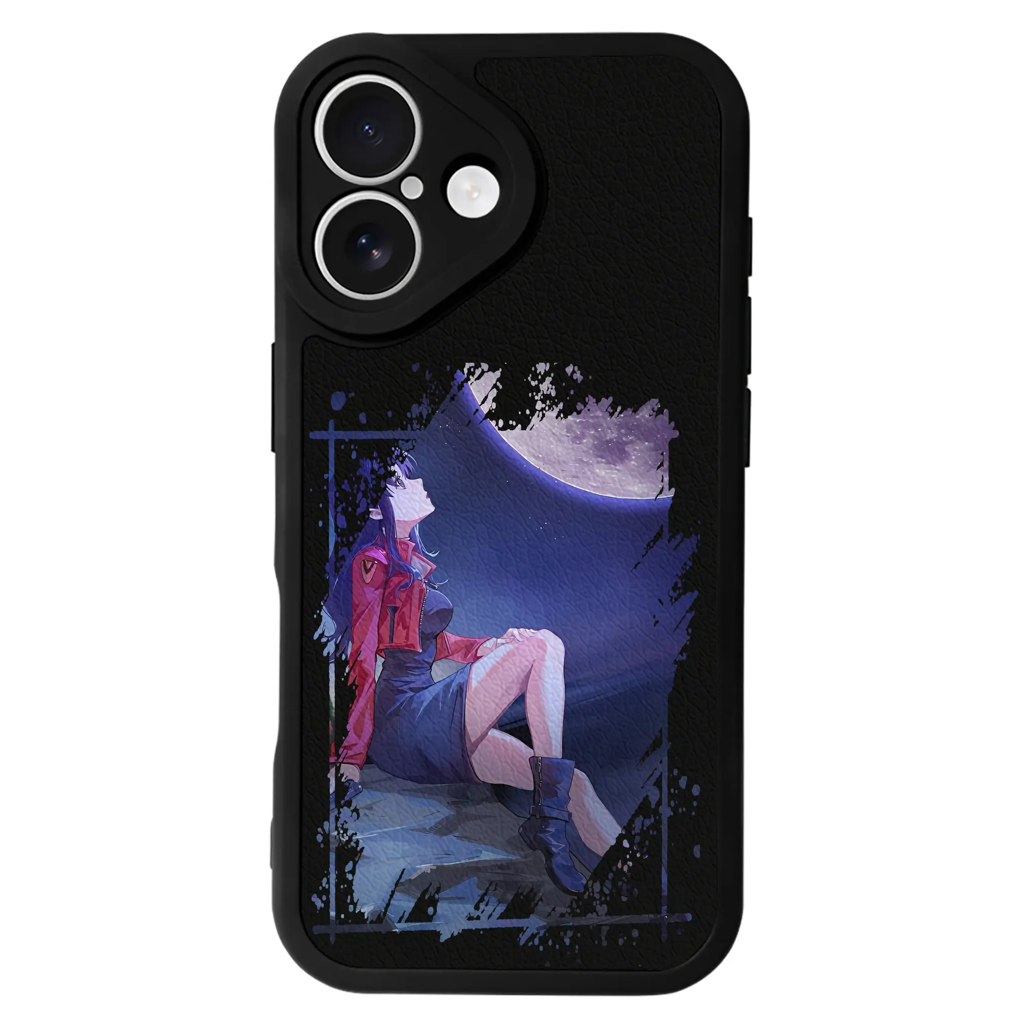 エヴァンゲリオン グッズ,葛城ミサト - IPhone 16シリーズ対応 ・ シリコンスマホケース ・ レザー調 ・ 高精度フィット ・ 耐衝撃 ・ ワイヤレス充電対応 ・ 精密カット